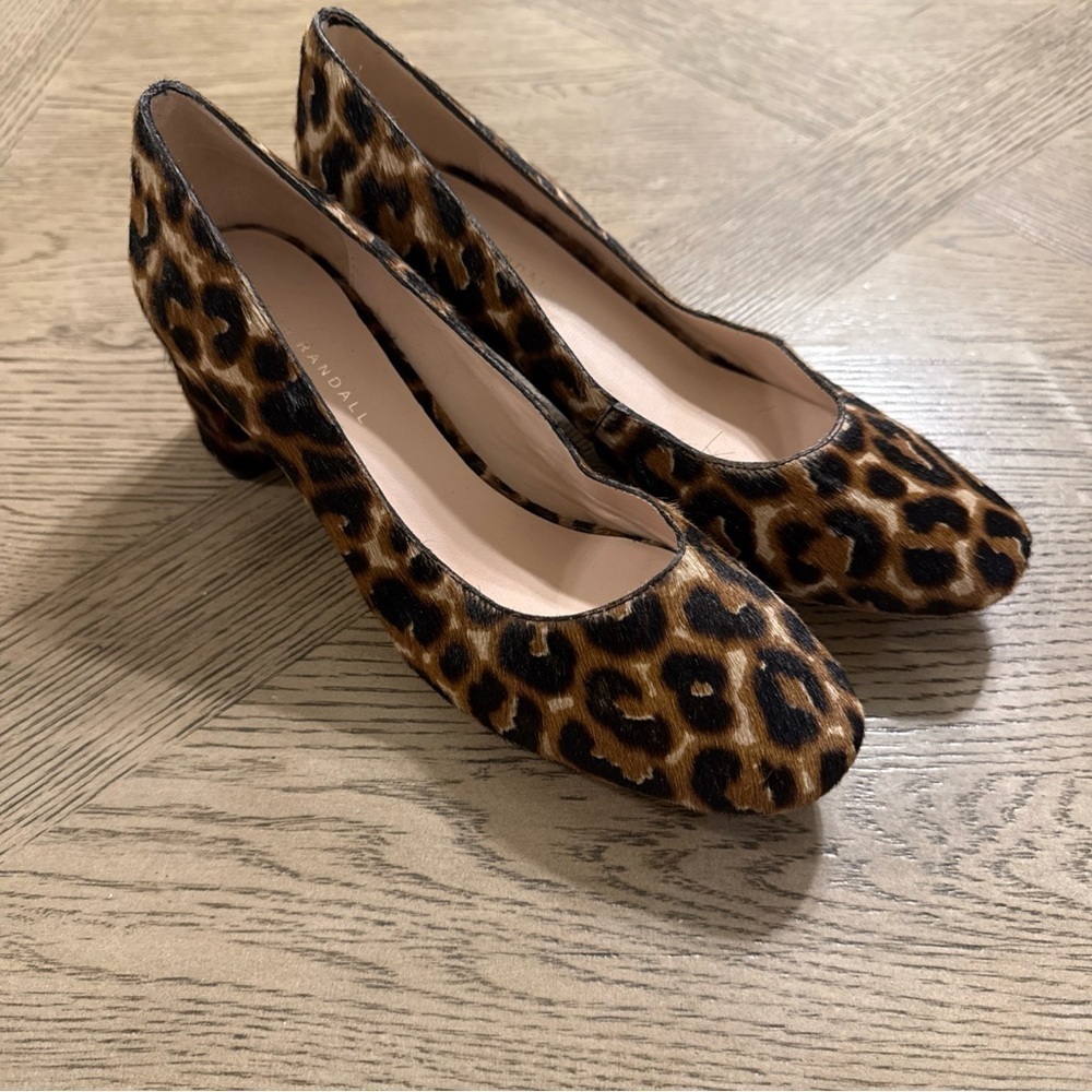 Loeffler Randall Jane Leopard Calf Hair Mid Heel Pump 9B - Picture 1 of 5